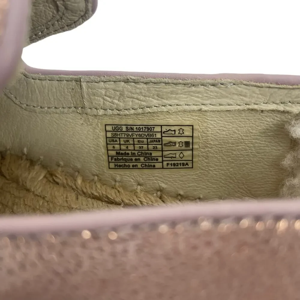 UGG W Sandrinne II Espadrille Flats Slip On Rose Gold Size 6